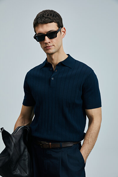 Lufian Bold Erkek Pamuklu Kazak Koyu Lacivert