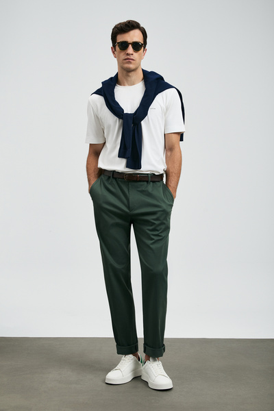 Lufian Rumi Smart Men's Chino Pants Slim Fit Green