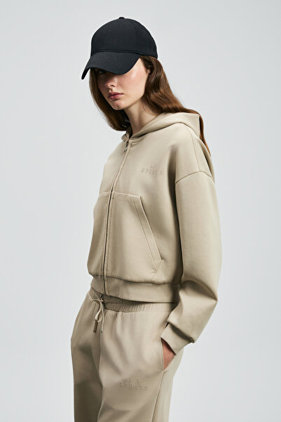 Lufian Cara Women's Knitted Sweatshirt Beige