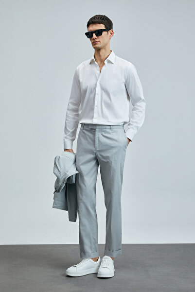 Lufian Samuel Smart Erkek Chino Pantolon Slim Fit Taş