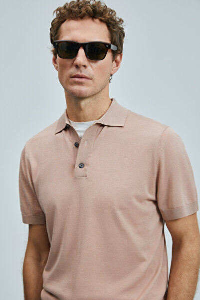 Lufian Derek Erkek İpek Karışımlı Kazak Gül Kurusu