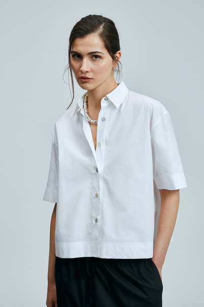 Lufian Women's Ecru Cotton Shirt Fama