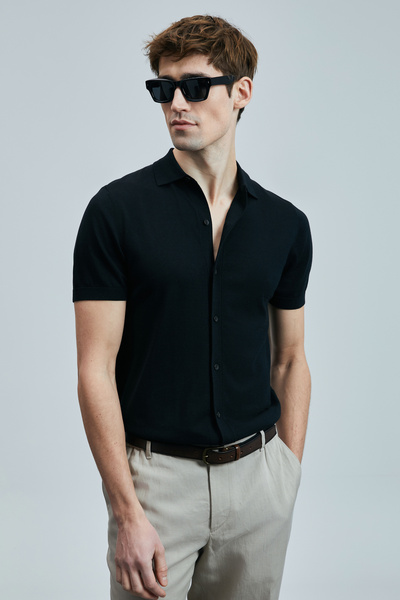 Lufian Hector Erkek Modal Karışımlı Kazak Siyah