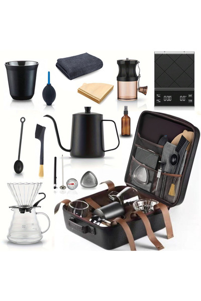 Mimelon مجموعة ماكينة تحضير القهوة بالتنقيط V60، 15 قطعة | مجموعة ماكينة تحضير القهوة اليدوية بالتنقيط