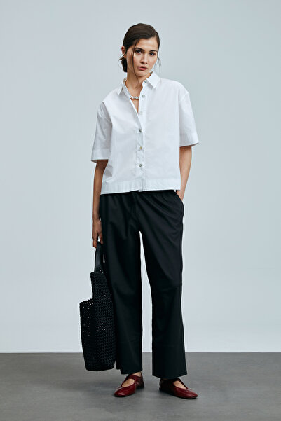 Lufian Women's Ecru Cotton Shirt Fama