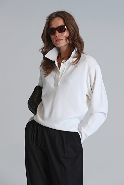 Lufian Conventry Kadın Kazak Ekru