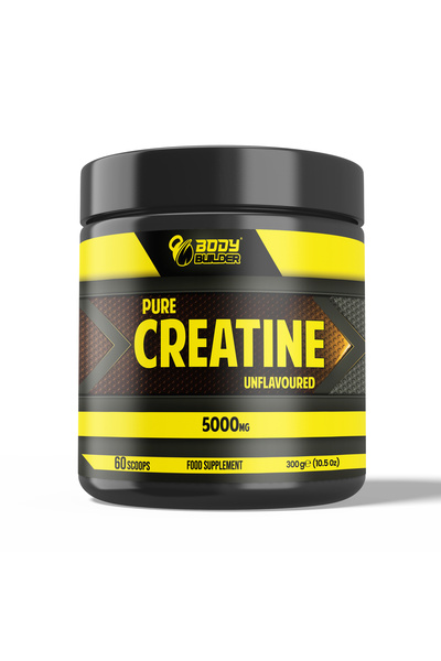 Body Builder مسحوق الكرياتين أحادي الهيدرات بدون نكهة، 5000 ملغ، 60 حصة، 300 غرام