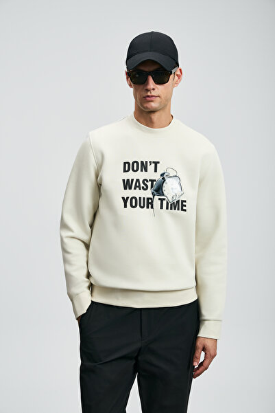 Lufian Henry Erkek Sweatshirt Kırık Beyaz
