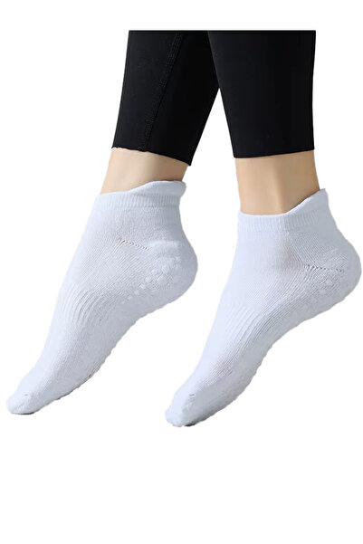 XTR Fitness Professional Non-Slip Sole Short Socks White for Yoga and Pilates