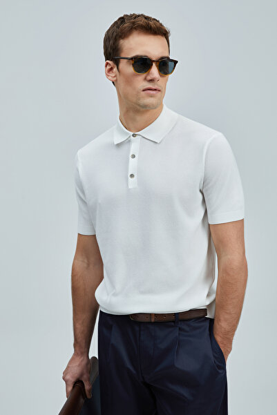 Lufian Edwın Erkek Modal Karışımlı Kazak Kırık Beyaz