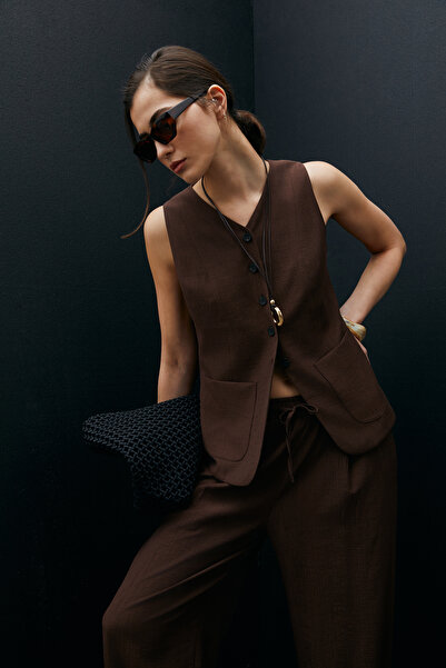 Lufian Ruma Kadın Yelek Kahverengi