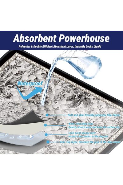 Saharaz 60x91cm Washable Pee Pads for Dog,Thick Waterproof Reusable Pet Training Pad for Puppy Playpen