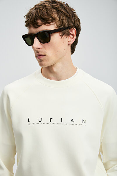 Lufian Cooper Erkek Sweatshirt Kırık Beyaz