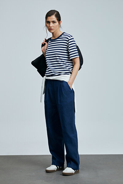 Lufian Γυναικείο βαμβακερό μπλουζάκι Fobos Navy Blue