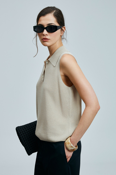 Lufian Molly Women's Beige Linen Blended Sweater