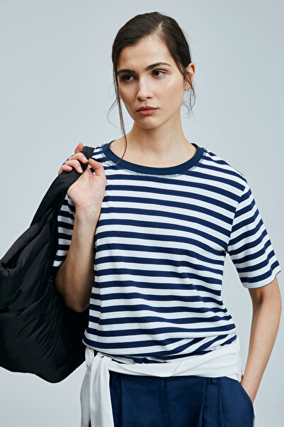 Lufian Γυναικείο βαμβακερό μπλουζάκι Fobos Navy Blue