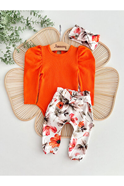 Jammybaby Juana Balon Kol Body Kemerli Pantolon Bandana %100 Pamuk Kız Bebek ...
