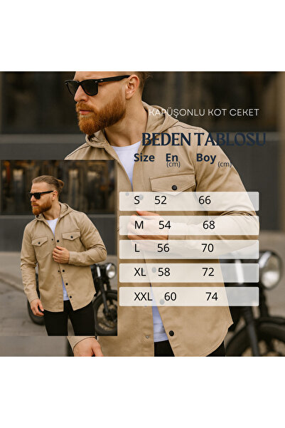 Pobudo Anthracite Color Hooded Denim Jacket