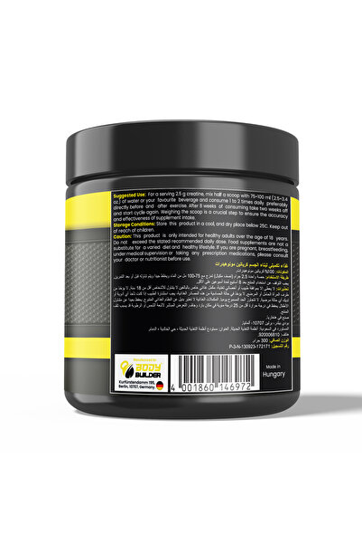 Body Builder مسحوق الكرياتين أحادي الهيدرات بدون نكهة، 5000 ملغ، 60 حصة، 300 غرام