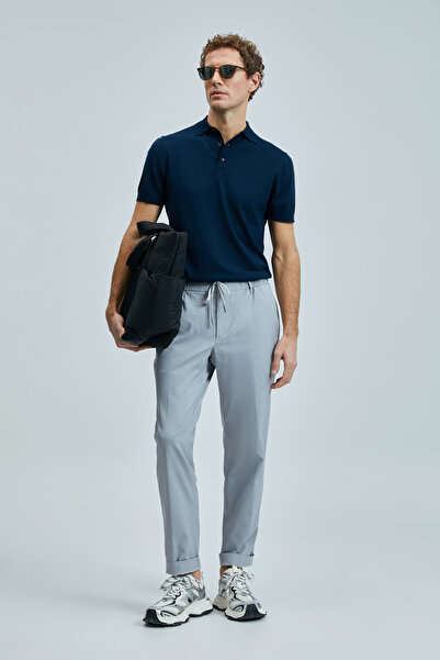 Lufian Glen Smart Erkek Chino Pantolon Slim Fit Gri