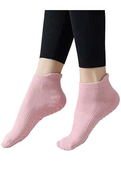 XTR Fitness Professional Non-Slip Sole Short Socks for Yoga and Pilates Pink