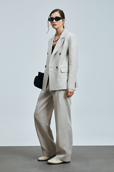 Lufian Hestıa Kadın Keten Pantolon Bej