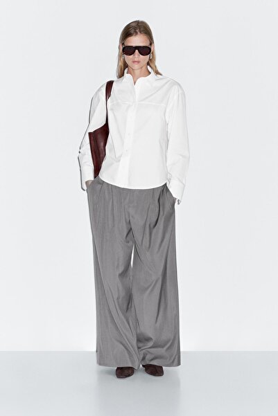 Massimo Dutti Dikiş detaylı %100 pamuklu gömlek