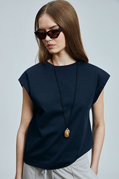 Lufian Erote Γυναικείο βαμβακερό T-Shirt Navy Blue