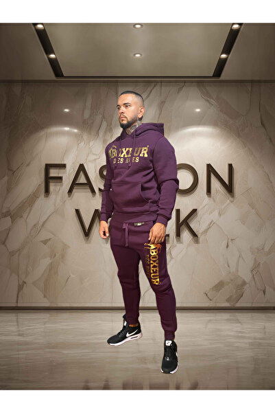 Boxeur Des Rues - Cotton tracksuit, Cold season, Burgundy, XL INTL