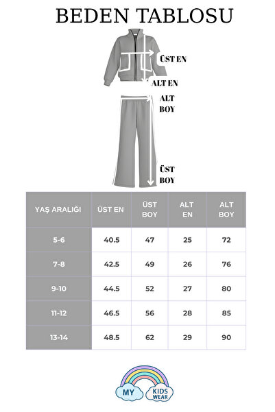 My Kids Wear Girl's School Tracksuit with Pockets 5-14 Years Old 12215