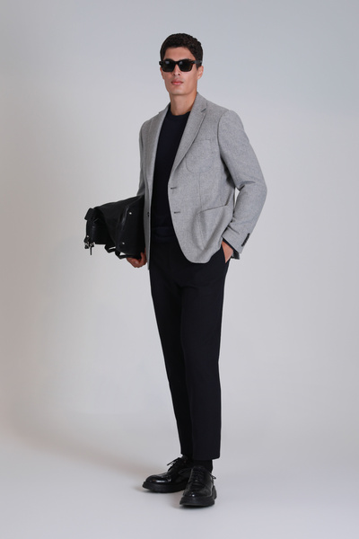 Lufian Daniel Spor Erkek Blazer Ceket Slim Fit Açık Gri