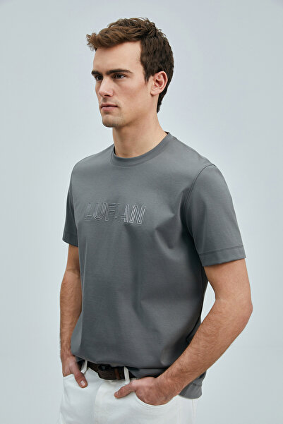 Lufian Thınk Modern Grafik T- Shirt Koyu Yeşil
