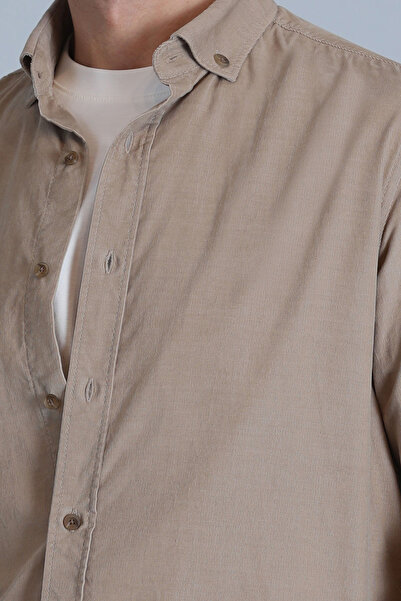 Lufian Water Erkek Basic Gömlek Slim Fit Bej