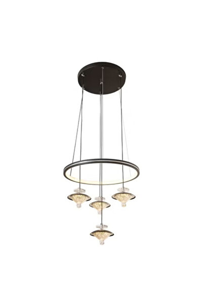 best power LED Chandelier 1121 - 3 Light Levels, LED Ring & 4 Hanging Lamps (40W), 90cm Cord, Adjustable Height