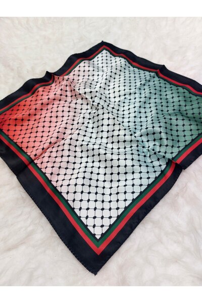 istanbul prensesleri Palestine Themed Scarf 50X50 Non-Slip Crepe Vibrant Colors