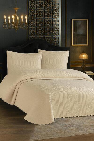 GÖKSE HOME Lüks Çift Kişilik Yatak Örtüsü 3 Parça