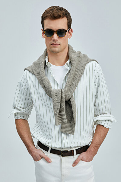 Lufian Nıcer Erkek Basic Gömlek Regular Fit Yeşil