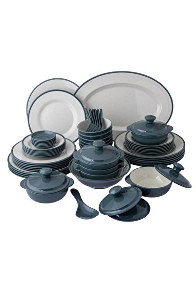 casa rosa 57-piece dining set made of high-quality, microwave-safe melamine