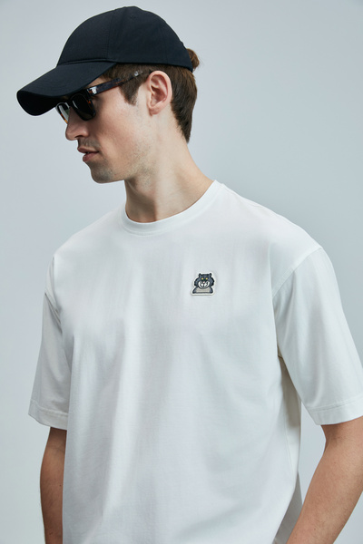Lufian Nımbus Modern Graphic T-Shirt Off White