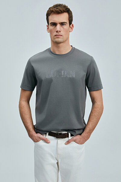 Lufian Thınk Modern Grafik T- Shirt Koyu Yeşil