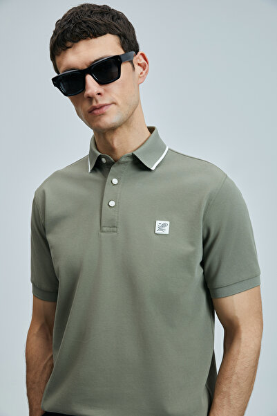 Lufian Ανδρικό μπλουζάκι πόλο Echo Smart ανοιχτό πράσινο