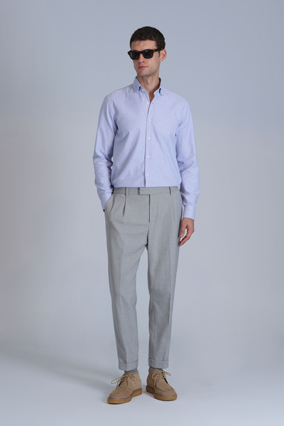 Lufian Frederik Erkek Basic Gömlek Slim Fit Açık Mavi