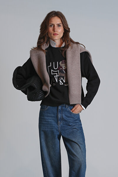 Lufian Γυναικείο φούτερ Pıtcher Μαύρο πλεκτό