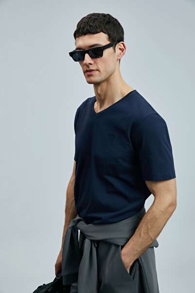 Lufian Μπλουζάκι Tuna Modern Graphic Navy Blue