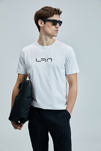 Lufian Blaze Modern Grafik T- Shirt Beyaz
