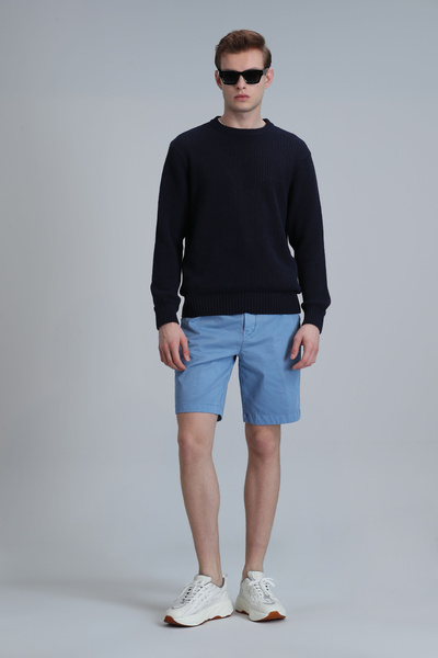 Lufian Zegler Spor Erkek Chino Şort Slim Fit Mavi