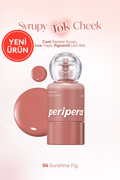 PERIPERA İnce Yapılı, Ciltle Bütünleşen, Pigmentli Likit Allık Syrupy Tok Cheek (04 Sunshine Fig)