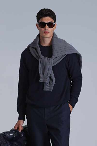 Lufian Ανδρικό πουλόβερ Moon Navy Blue