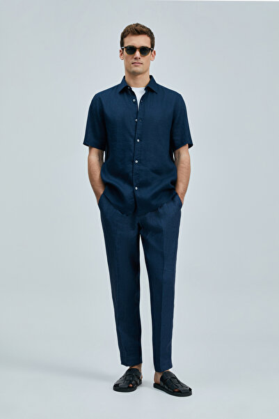 Lufian Ανδρικό πουκάμισο Bert Basic Comfort Fit Navy Blue