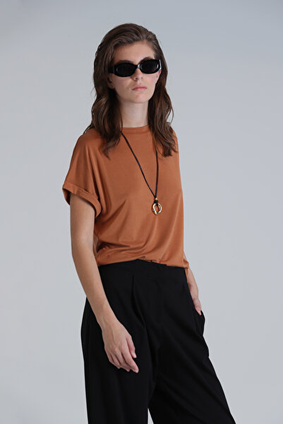 Lufian Γυναικείο T-Shirt Sıgnoria σε χρώμα κανέλας